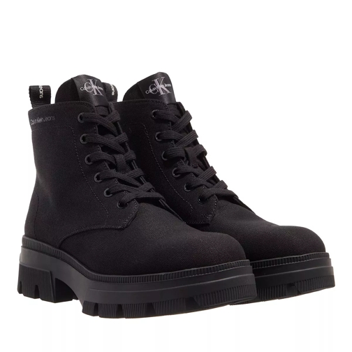 Calvin Klein Chunky Combat Laceup Boot Co Triple Black Stivale
