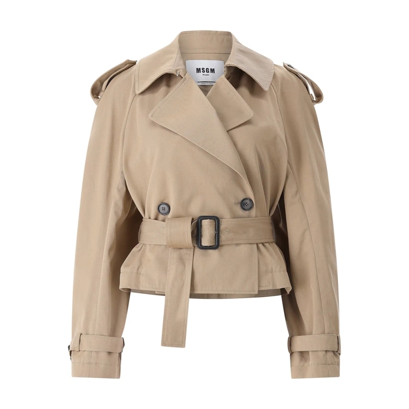 MSGM Übergangsmantel Kurzer Trenchcoat braun