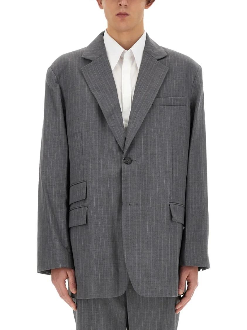 Thumbnail - Helmut Lang - Grey Virgin Wool Jacket - Größe 40 - grau