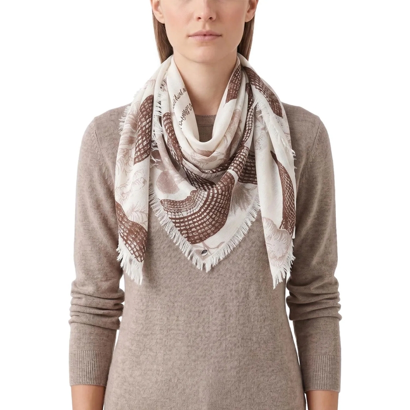 Friendly Hunting Leichter Schal Tuch Garden Eden aus Kaschmir beige