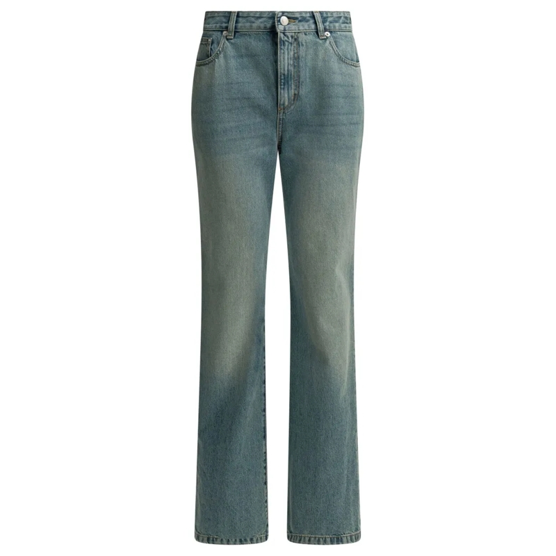 Alexander McQueen Jeans Light Blue Straight-Leg Jeans With Mid-Rise Waist Grey