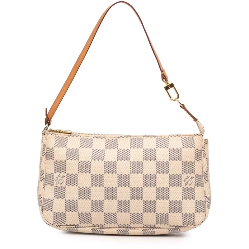 Louis Vuitton Schultertasche Damier Azur Pochette Accessoires weiß