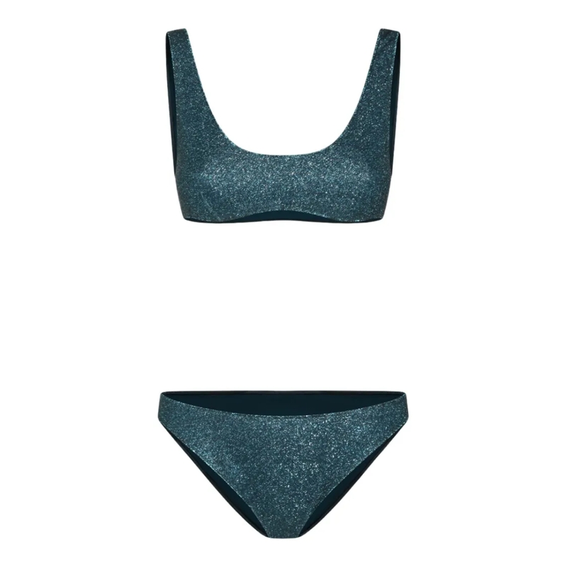 Oséree  Scoop Neck Teal Bikini Set Green