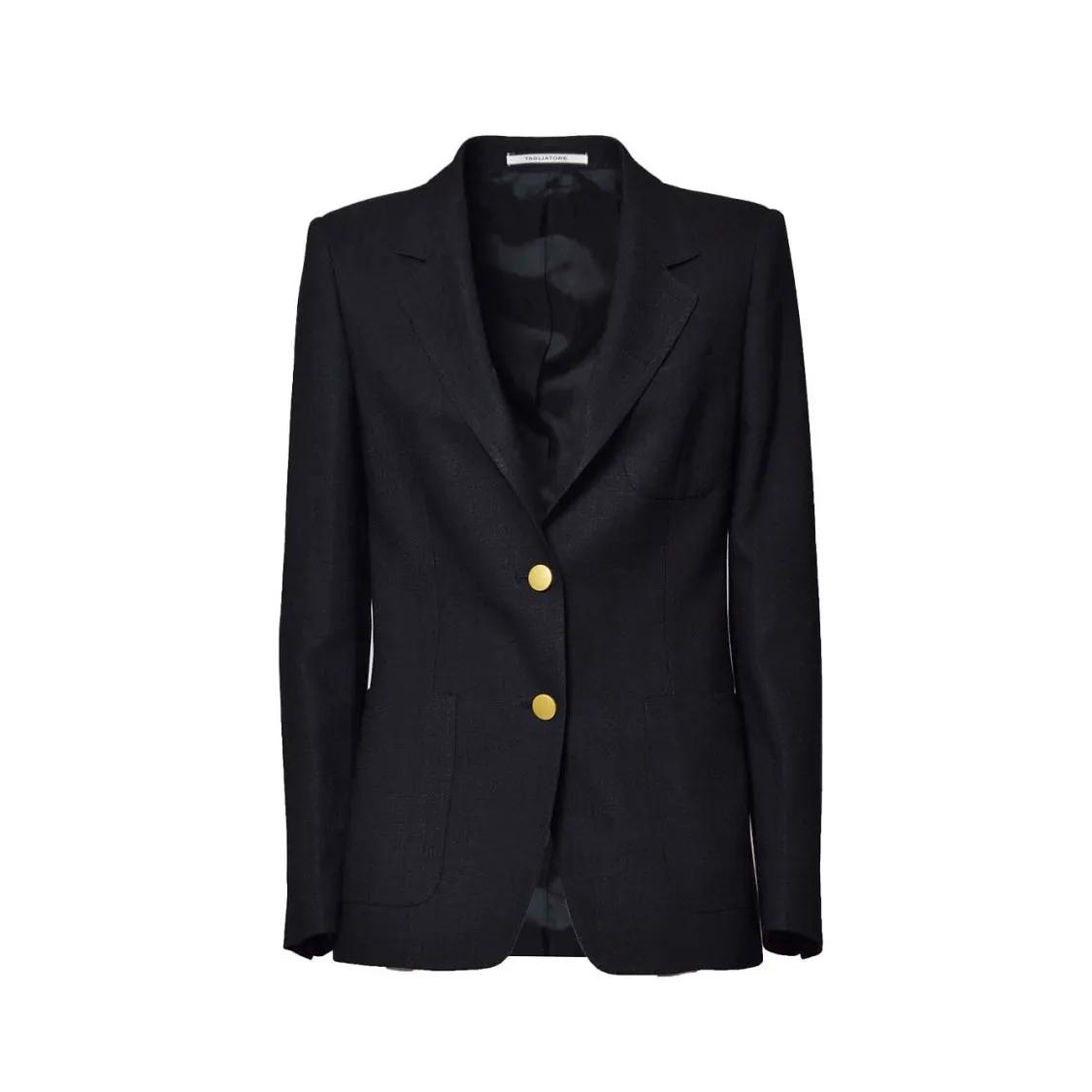 Thumbnail - Tagliatore - J-Parigi Single Breasted Jacket In Black Viscose B - Größe 38 - schwarz