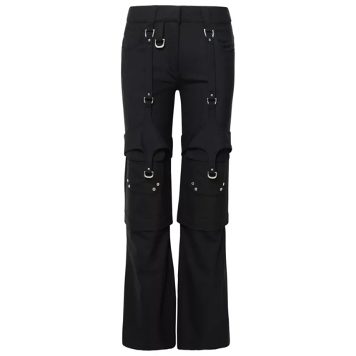 Off-White Black Virgin Wool Blend Trousers Black 