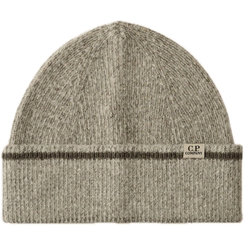 CP Company Hut Fleece knit beanie grau