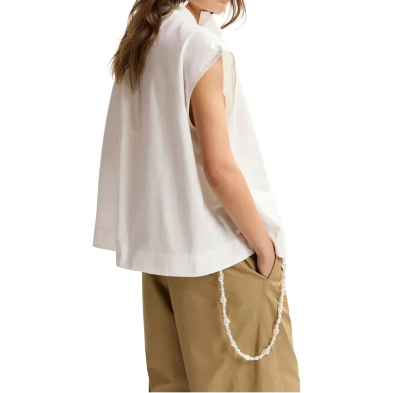 Essentiel Antwerp T-Shirt Essentiel Antwerp Sleeveless Top Tops Off White Ja weiß(Image 3)