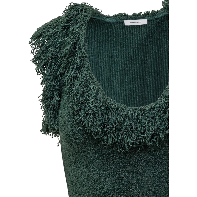 Salvatore Ferragamo Mini-robe Abito Verde con Frange Ferragamo grün(Image 4)
