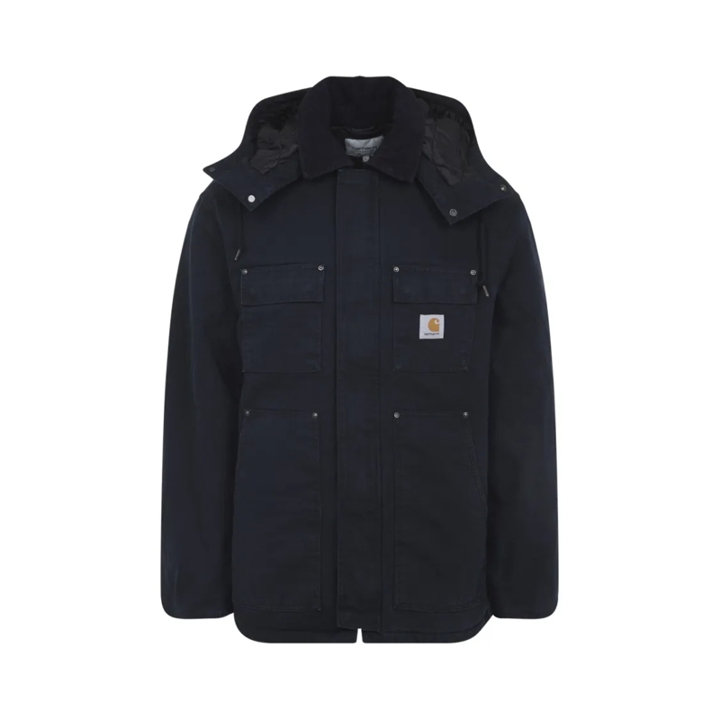 Carhartt Wip  Deep Night Blue Cotton Ambel Coat Black