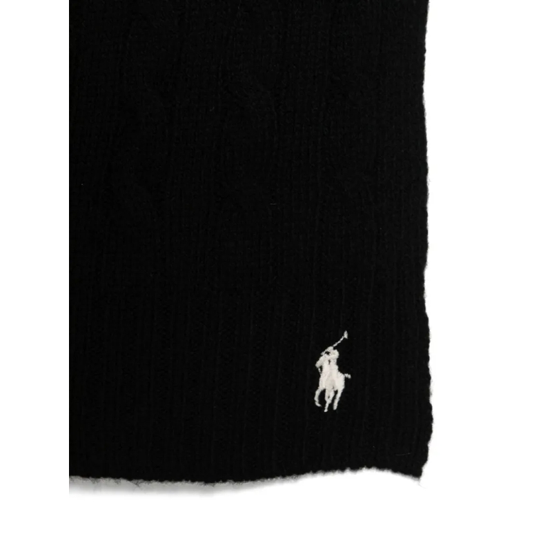 Polo Ralph Lauren Leichter Schal Wool And Cashmere Blend Black Scarf Black(Image 2)