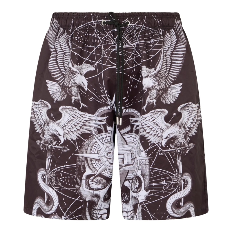 Philipp Plein Shorts Nylon Shorts Tattoo schwarz