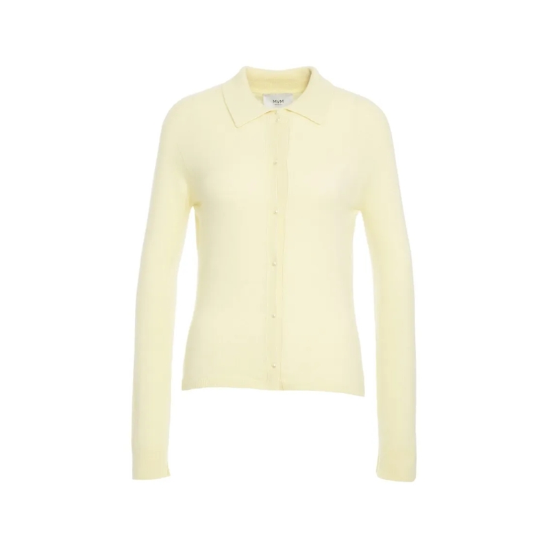 Mvm Trui Polo Collar Knit Sweater Yellow