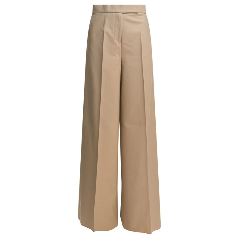 Max Mara  Wide-Leg Trousers With High Waist Brown