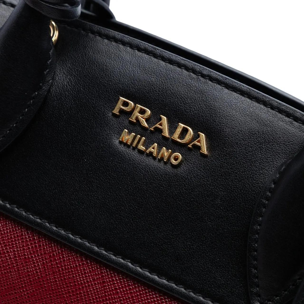 Thumbnail - Prada Hobo Bags - Small Saffiano And City Calf Esplanade Satchel - Gr. unisize - in Rot - für Damen