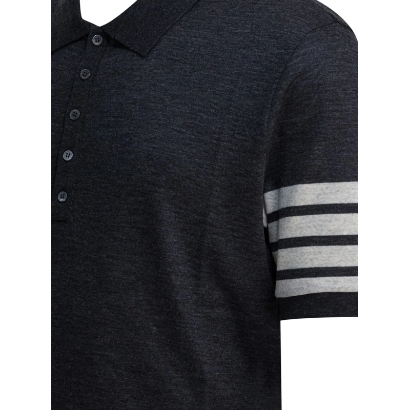 Thom Browne Polo shirt "4-Bar" Wool Polo Shirt Black