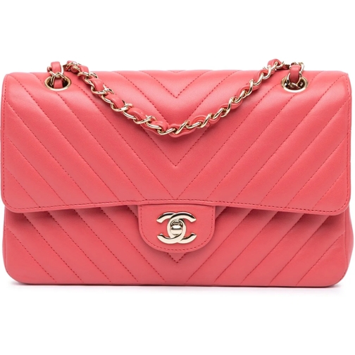 Chanel Schultertasche 2017-2018 Medium Classic Chevron Lambskin Double F rose (Image 2)