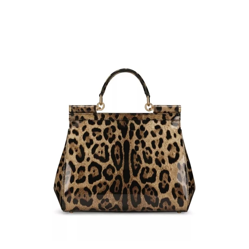 Dolce&Gabbana Satchel Medium Sicily Leopard-Print Shoulder Bag Brown(Image 8)