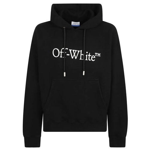 Off-White Hoodie Pure Cotton Drawstring Hood Sweatshirt Black