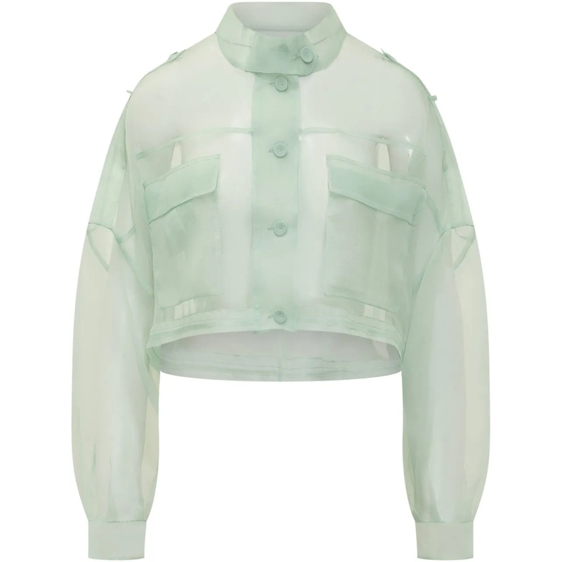 Pinko Übergangsjacke Caban Longan in Organza Corto grün