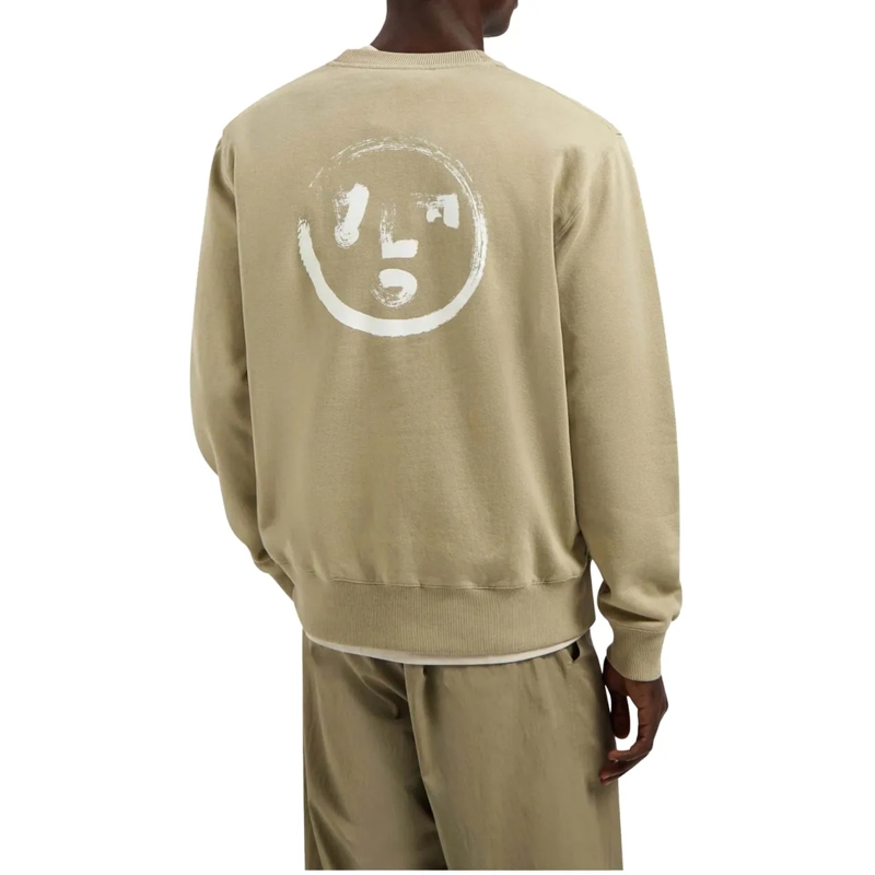 ØLÅF  Olaf Brushstroke Face Crewneck Sweaters Khaki M240 grün(Image 3)