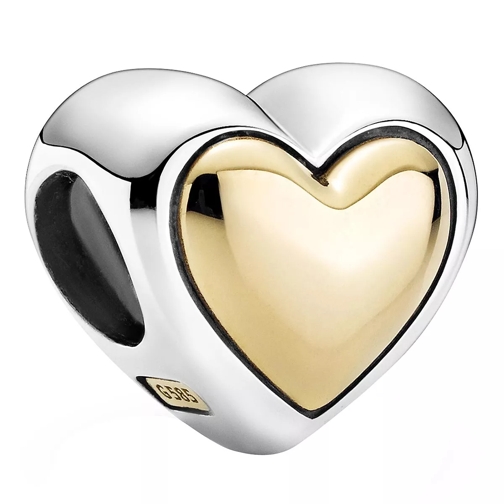 Pandora Gewölbtes goldenes Herz Charm Sterling silver and 14k gold Anhänger