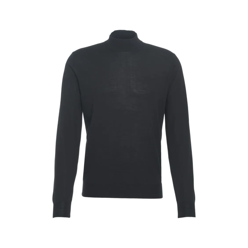 Gender Pullover High Neck Knit Sweater Black