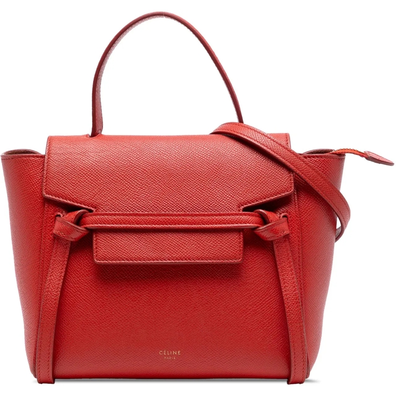 Celine Schultertasche Nano Grained Calfskin Belt Bag rot