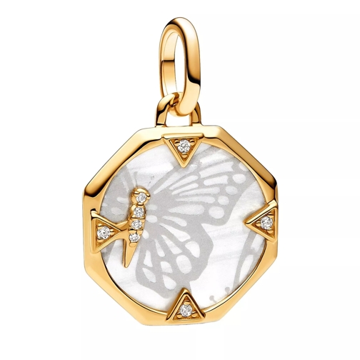 Pandora Hanger Butterfly 14k gold-plated medallion with cubic zir Golden