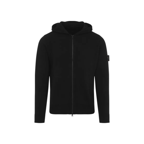 Stone Island Hoodie Rws Black Virgin Wool Pullover Black