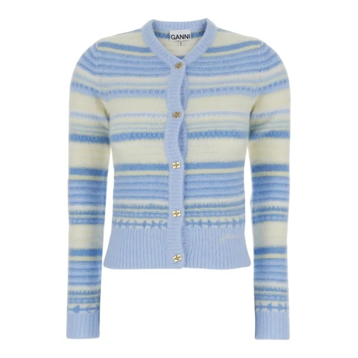 GANNI Multicolor Striped Cardigan With Logo Embroidery I Multicolor 