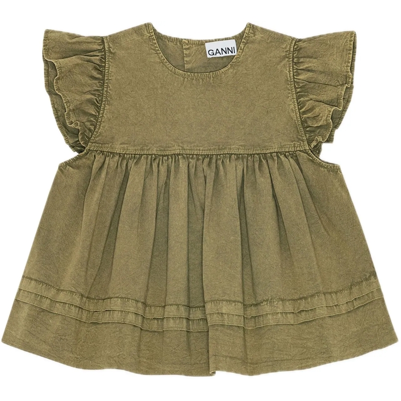 GANNI Top top groen geweassen grün