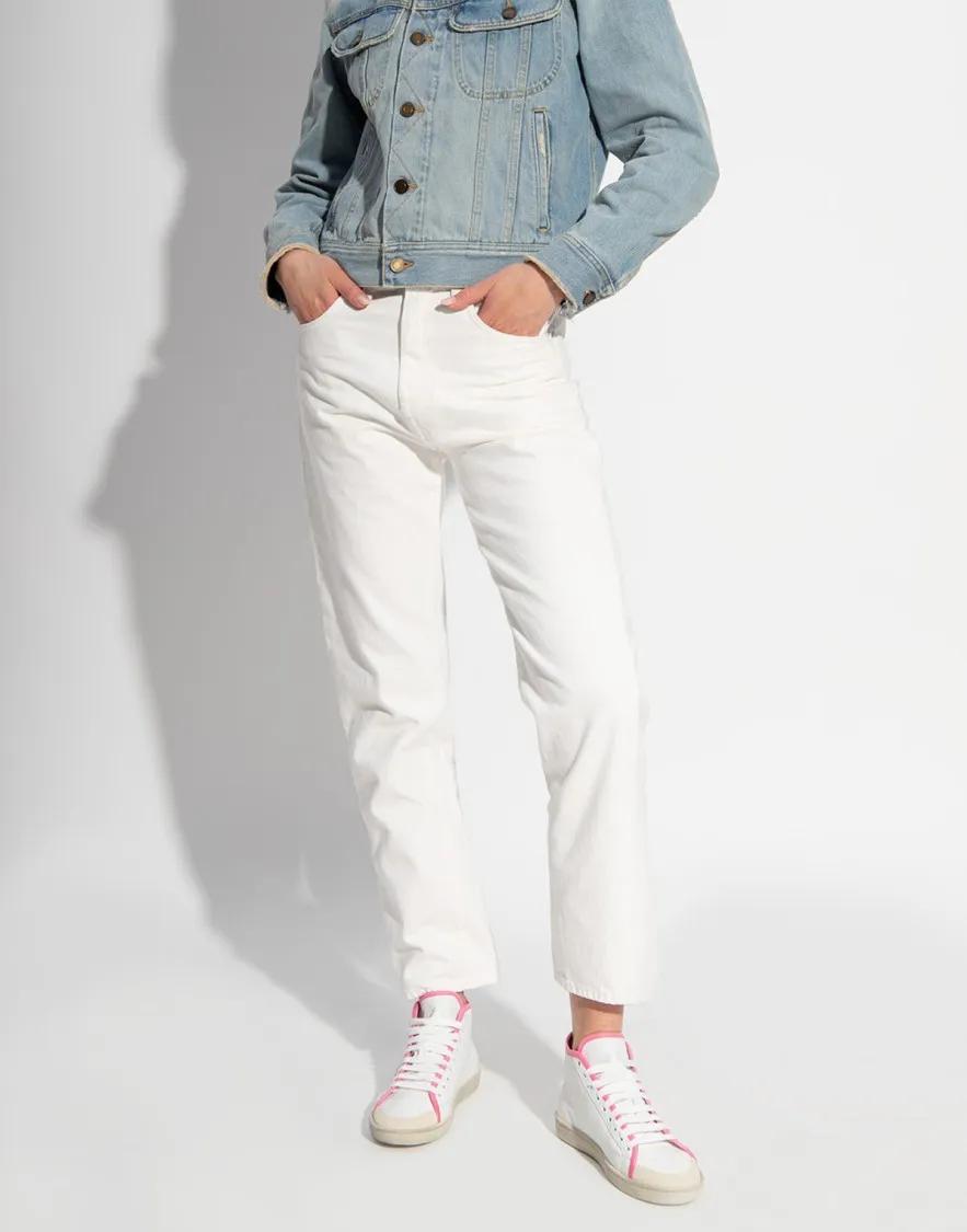 Thumbnail - Saint Laurent Low-Top Sneaker - Sl/39 Logo Mid-Top Sneakers - Gr. 37 (EU) - in Weiß - für Damen