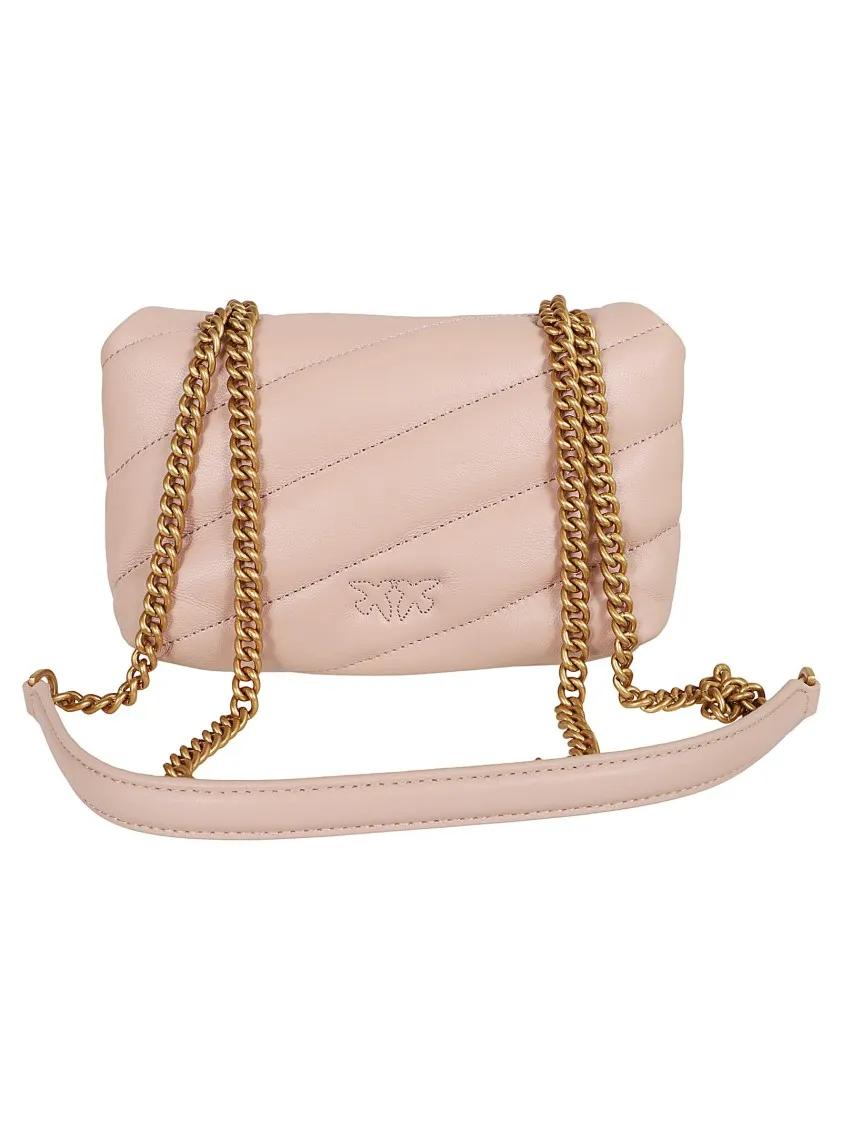 Pinko Hobo bags Love Birds Quilted Shoulder Bag in beige