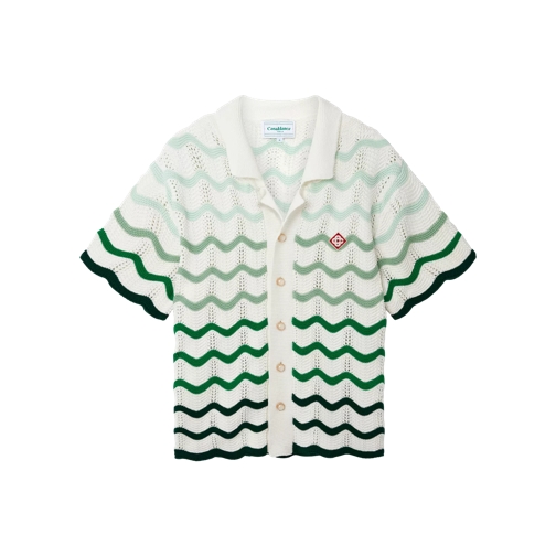 Casablanca Gradient Wave Crochet Shirt Multicolor 