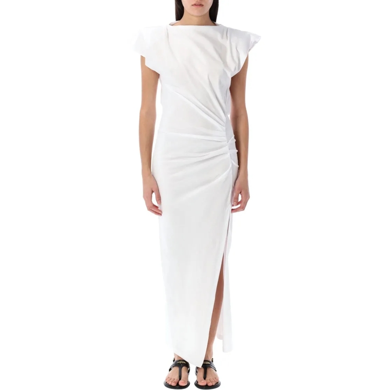 Etoile Isabel Marant  Nadela Cotton Draped Maxi Dress White