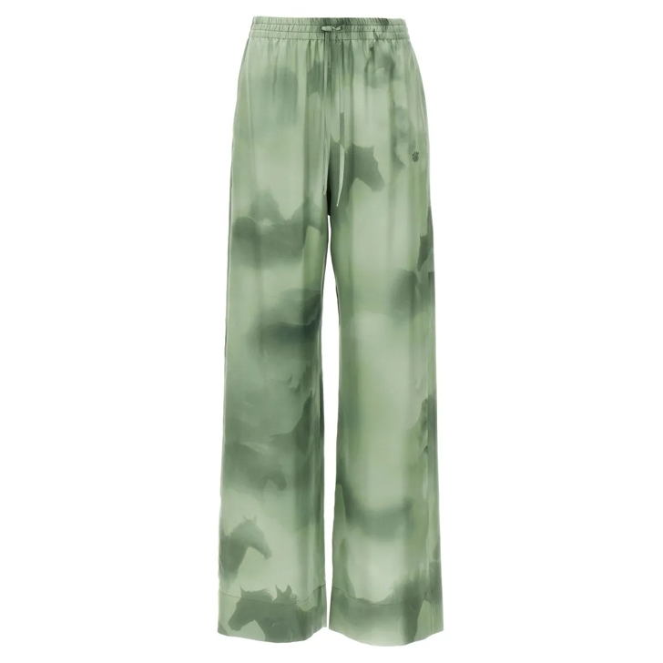 パンツ Stella Mccartney All-Over Print Silk Pants With High Waist Stella McCartney All-Over Print Silk Pants With High Waist Green