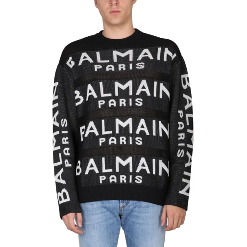Balmain Pullover Relaxed Fit Jersey Black