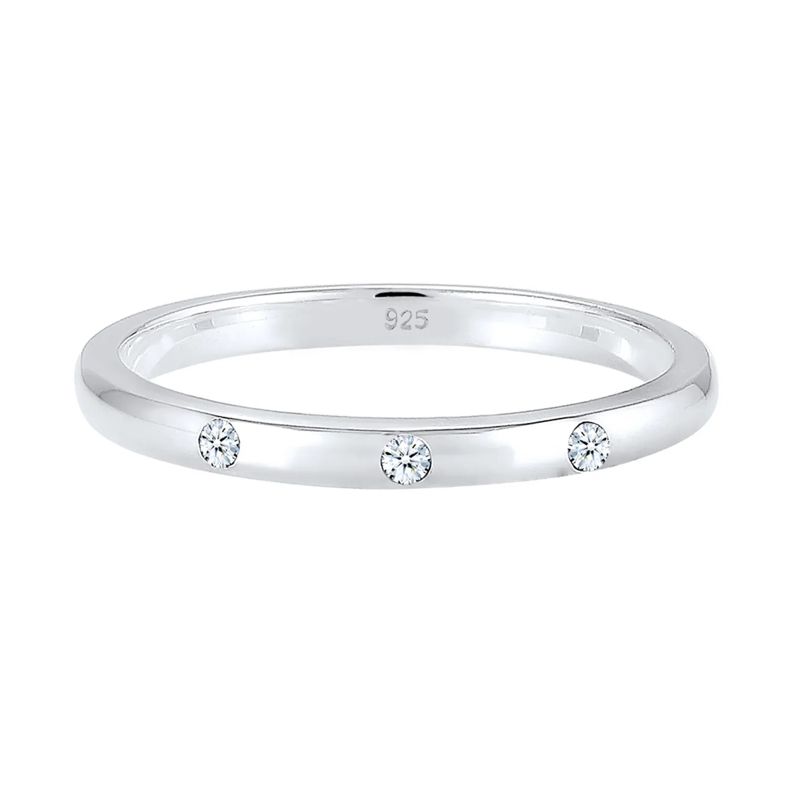 Elli Diamantring Ring Bandring Diamant (0.045 ct) 925 Sterling Silb silber(Image 2)