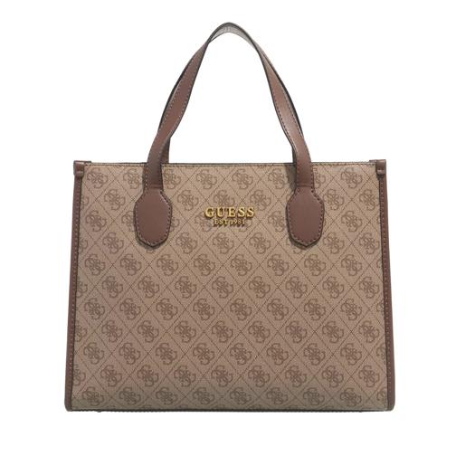 Guess Silvana Compartment Tote Latte Logo/Brown Fourre-tout