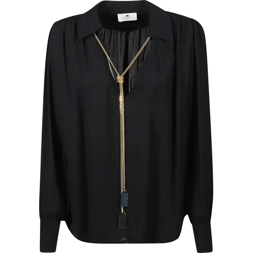 Elisabetta Franchi Blusen Long Sleeve Shirt Black schwarz