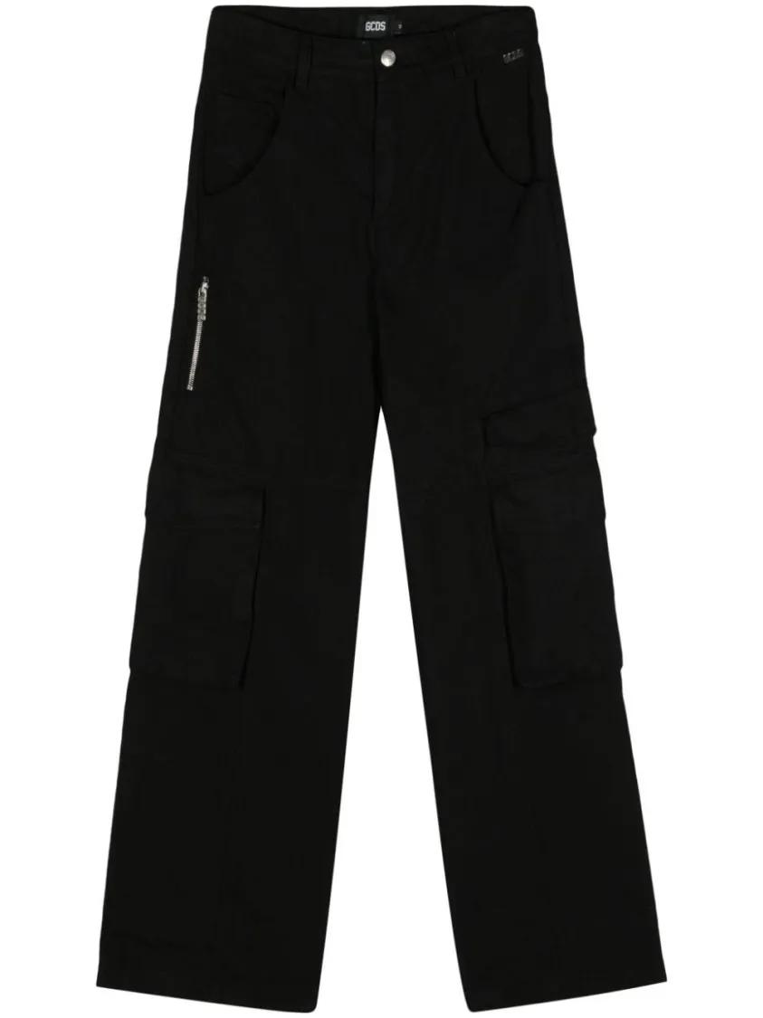 Gcds - Black Cargo Trousers - Größe 42 - schwarz