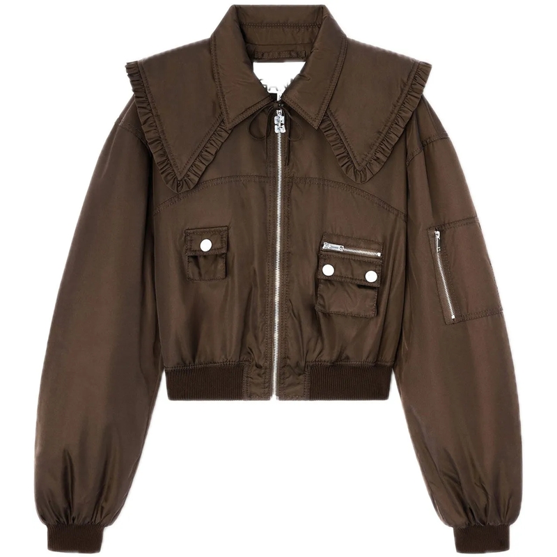 GANNI Bomberjacke bomber bruin braun