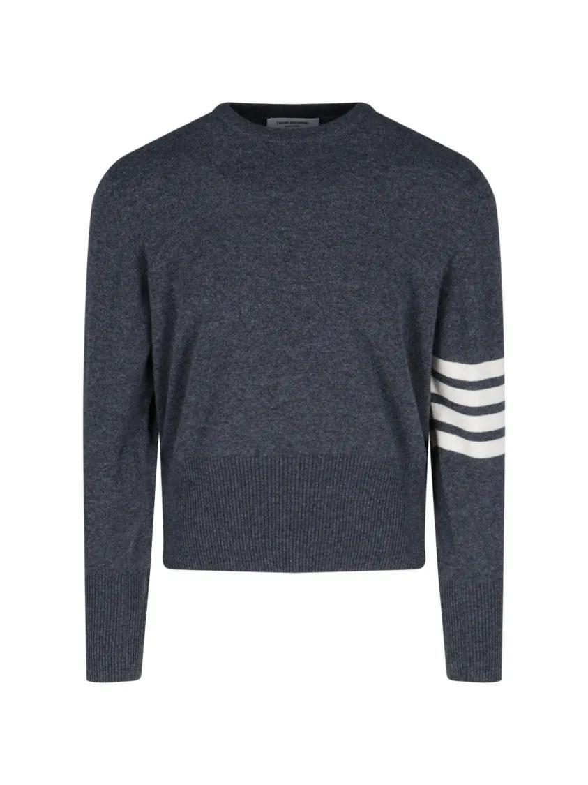 Thumbnail - Thom Browne - "Loopback 4-Bar" Sweater – Dark Grey - Größe 5 - grau