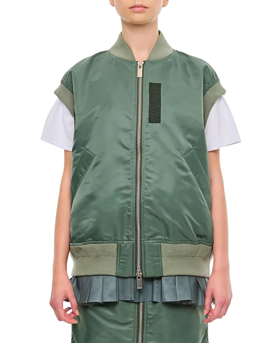 Sacai - Nylon Twill Vest - Größe 2 - grün