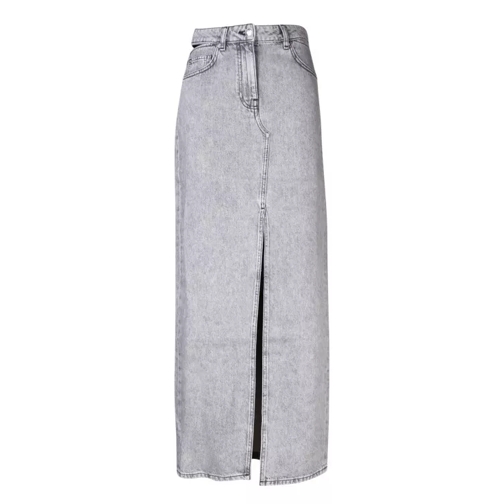 Iro Grey Split Long Denim Skirt White 