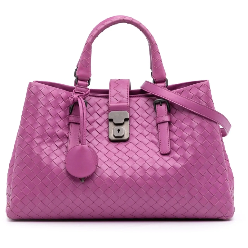Bottega Veneta Schultertasche Small Nappa Intrecciato Roma Satchel rose