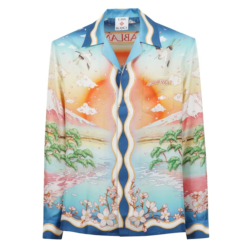 Casablanca Hemd Printed Silk Shirt Multicolor