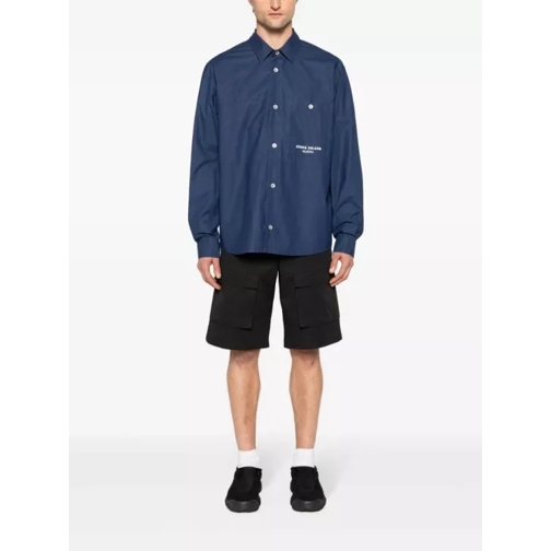 Stone Island Veste de transition Stripe-Detail Shirt Jacket Blue (Image 2)