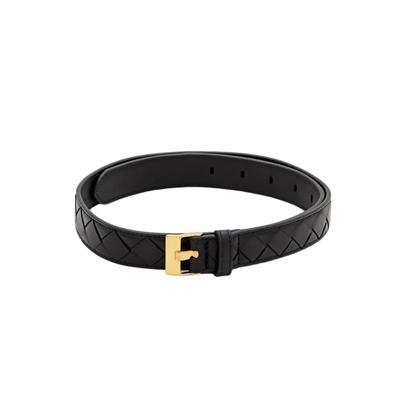 Bottega Veneta Gürtel Intrecciato Calfskin Belt Black