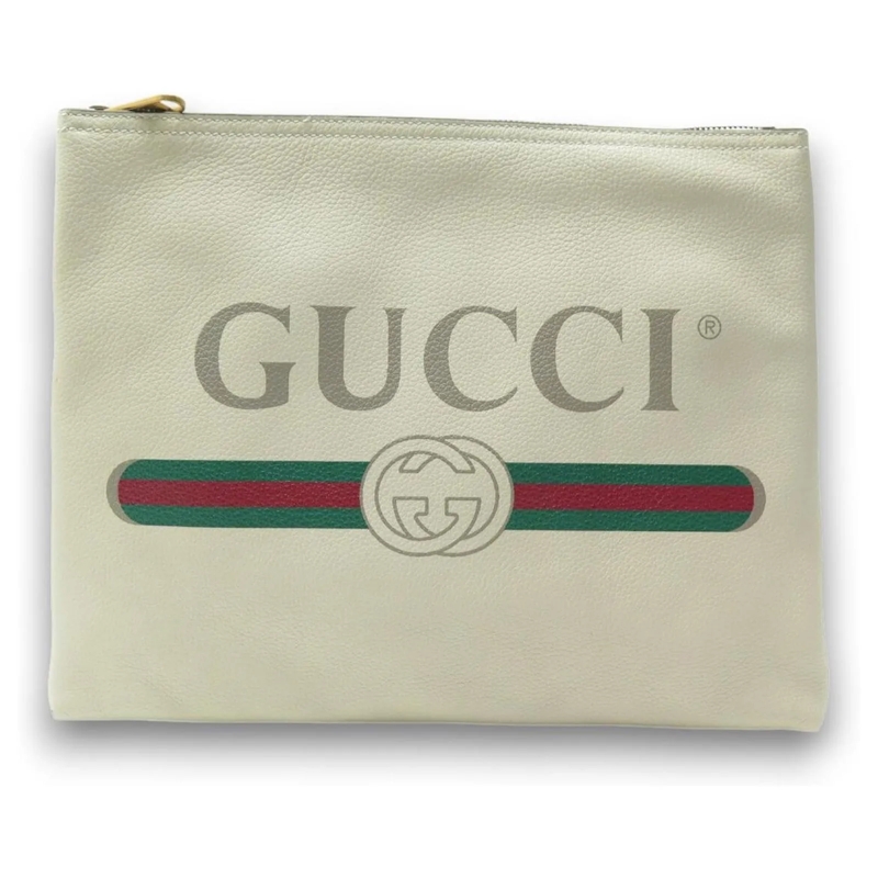 Gucci Clutch NEUE GUCCI DRUCKTASCHE 500981 AUS BEIGE LEDER beige
